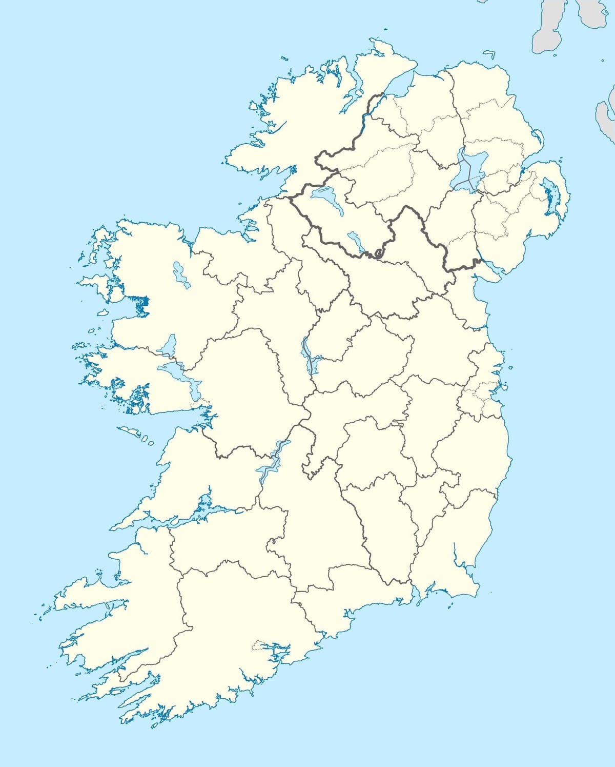 kort over øen irland