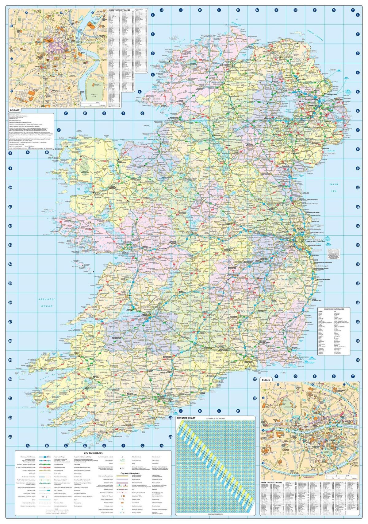 kort afstand kort irland