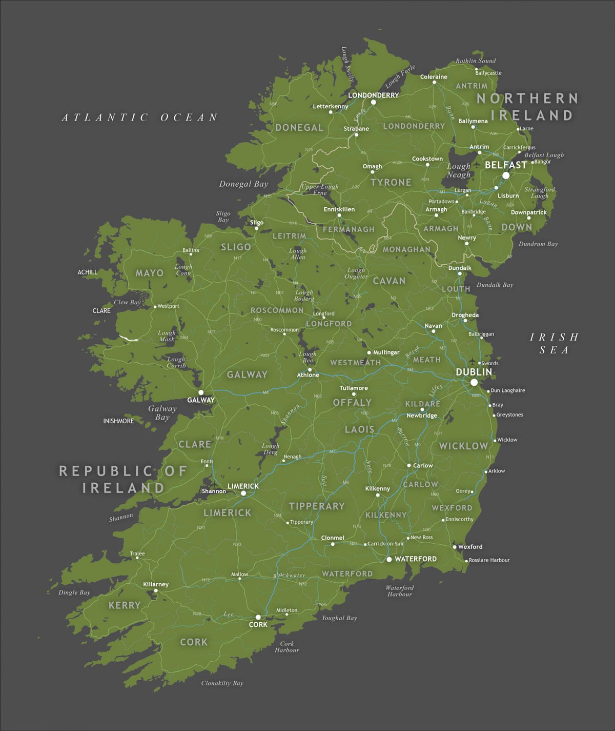 rep af irland kort