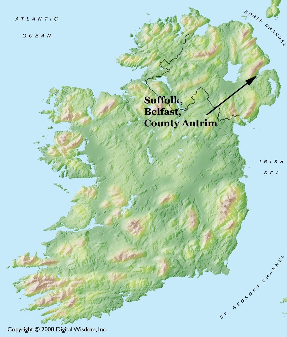 kort af belfast i nordirland