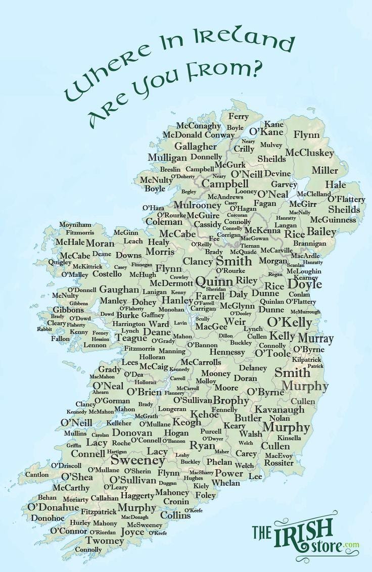 irland kort navn