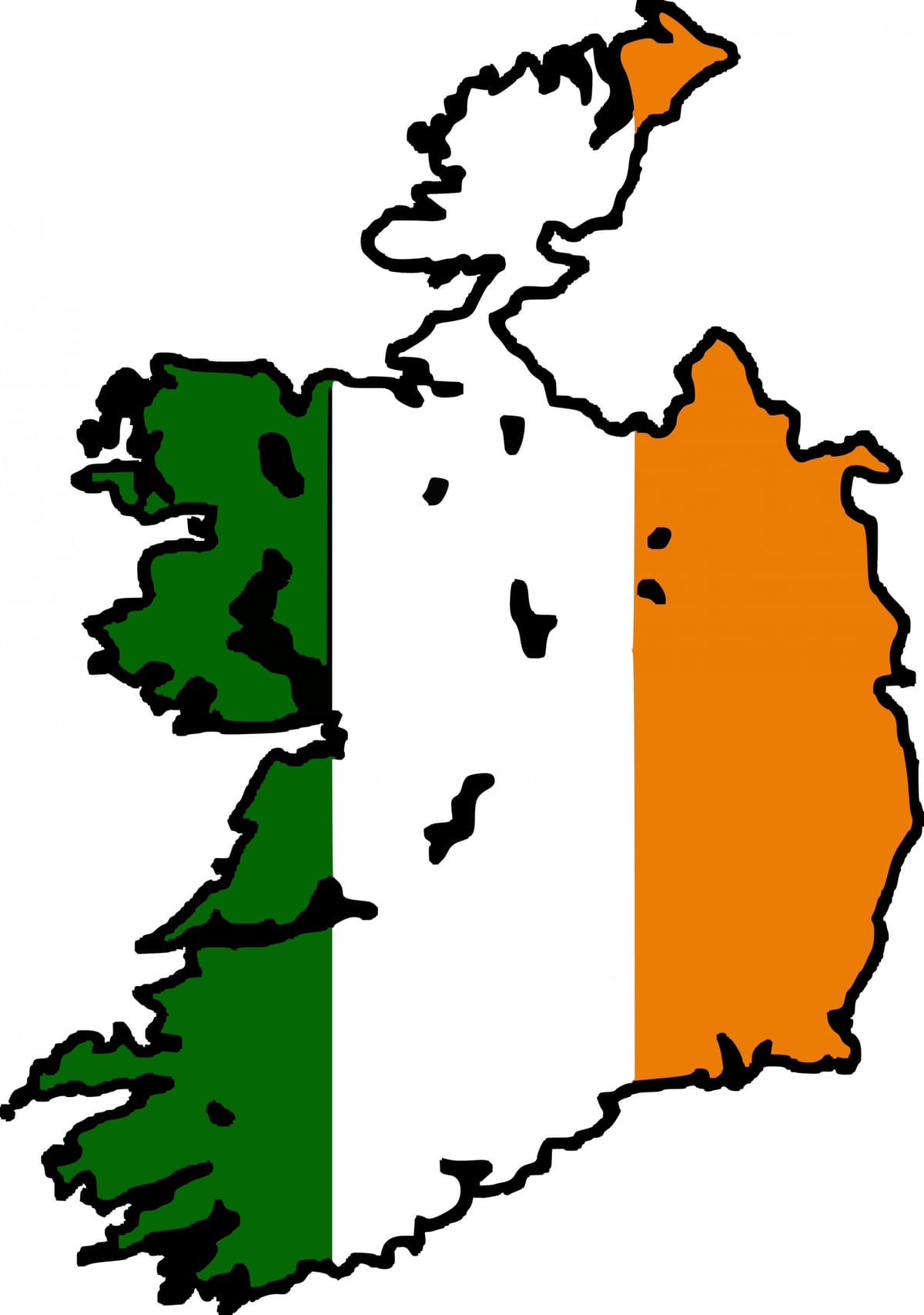 kort over irland flag