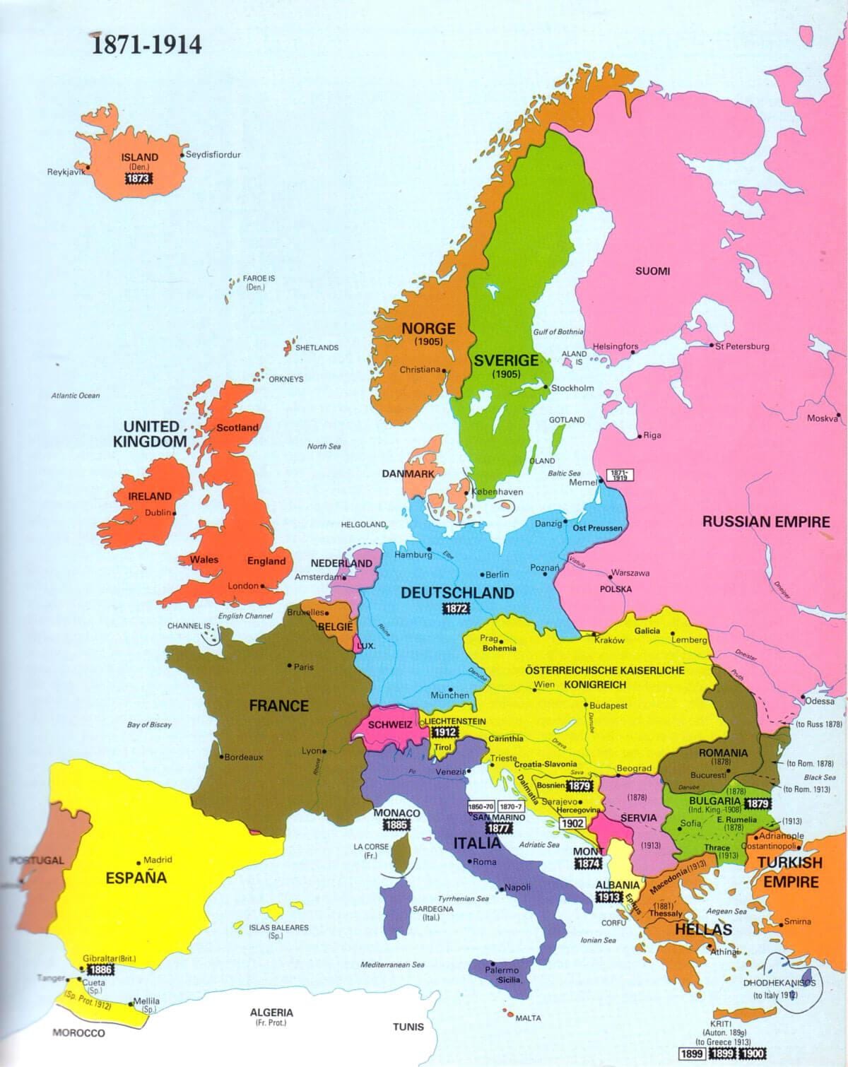 kort over irland og europa