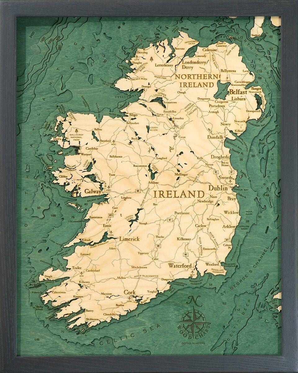 kort over irland kort kunst