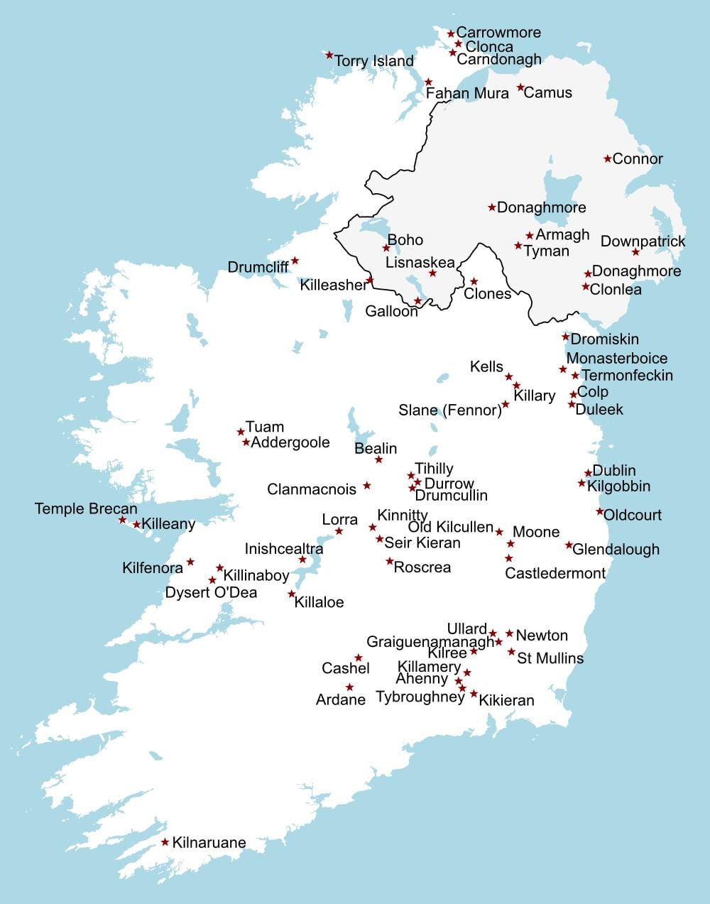 irland sightseeing kort
