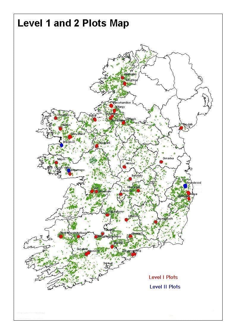 kort over irland skove