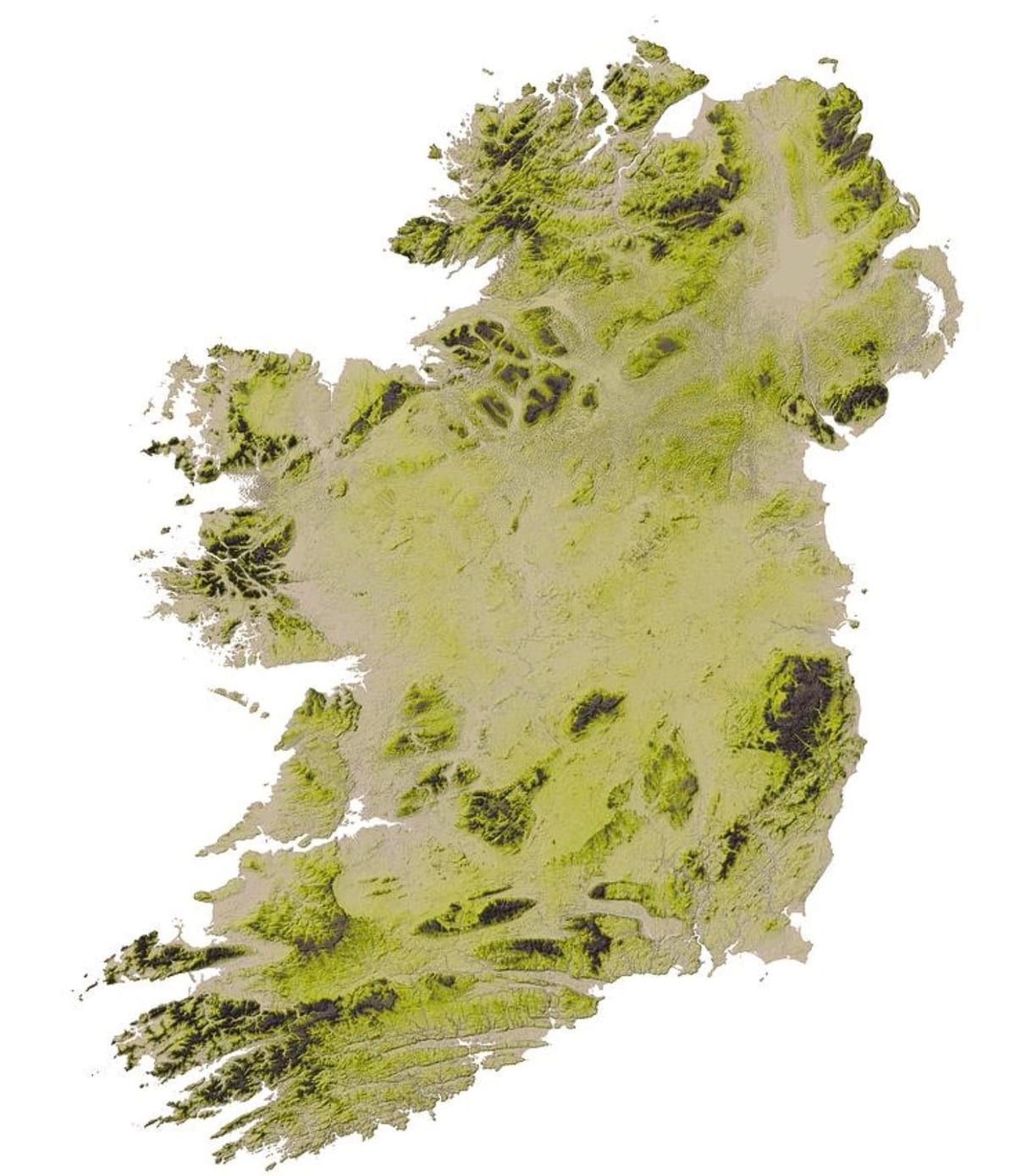 geografisk kort over irland
