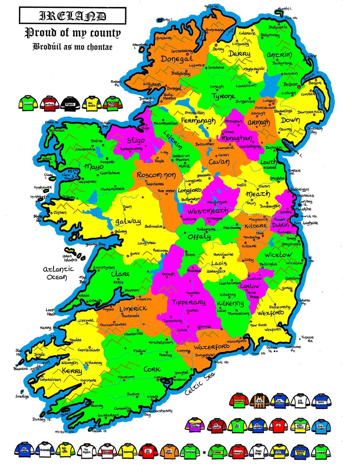 kort over irland for folkeskolen