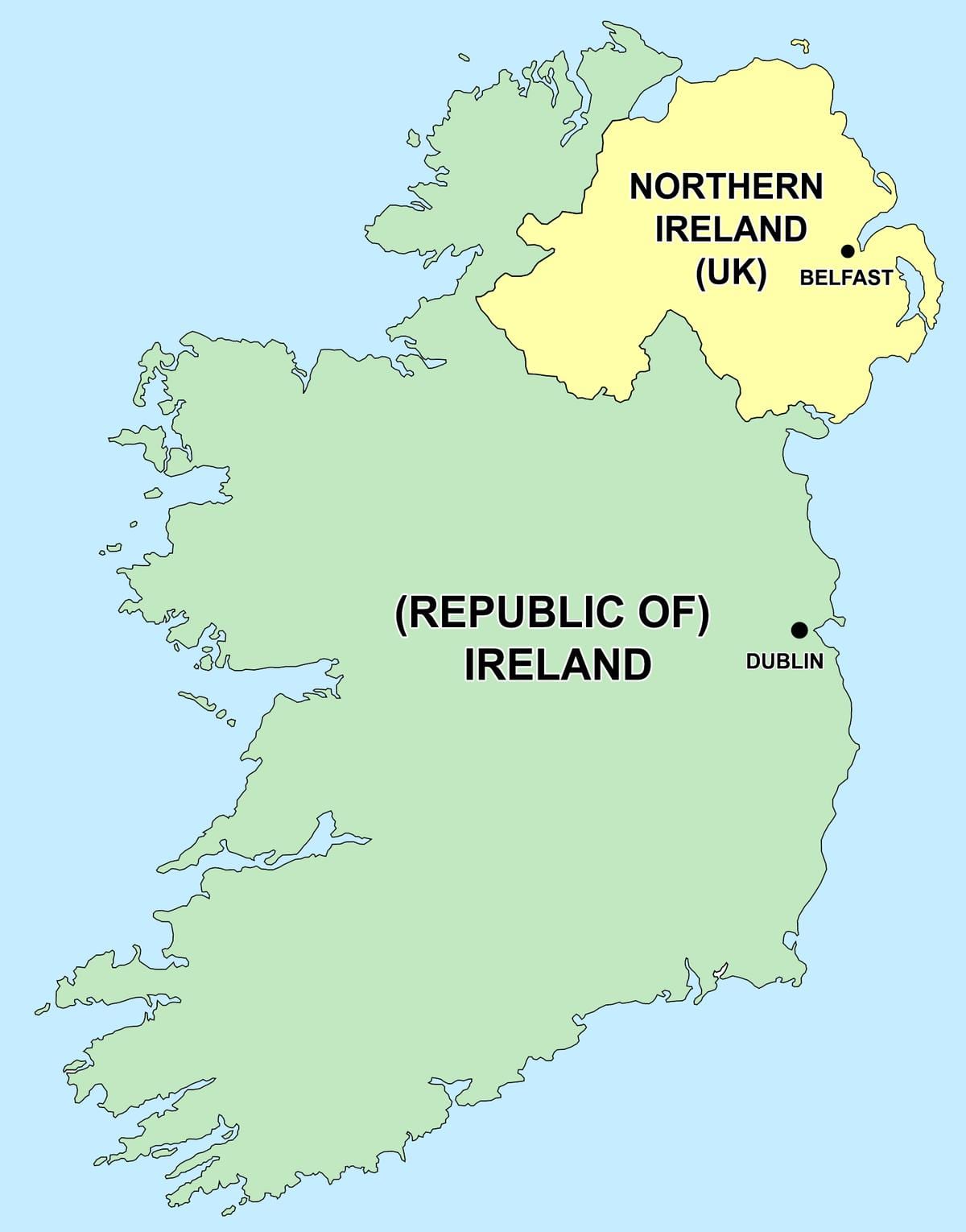  kort over nordirland og republikken irland