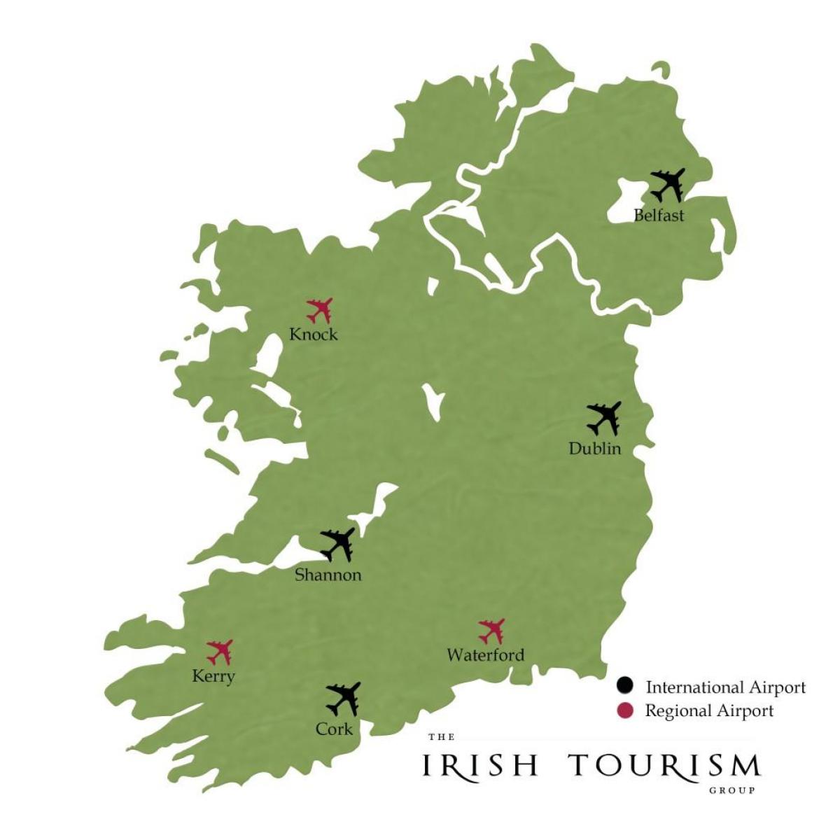 internationale lufthavne i irland kort
