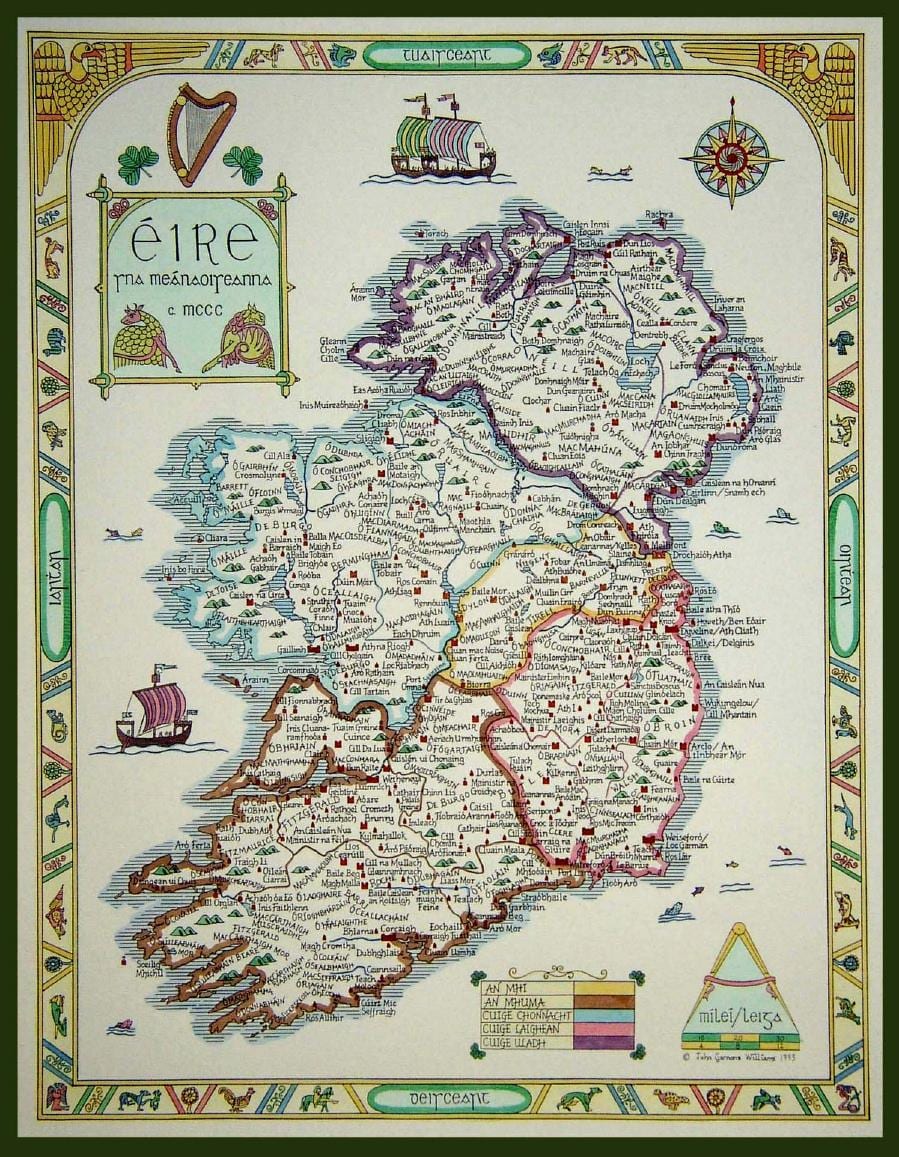 kort over middelalderlige irland