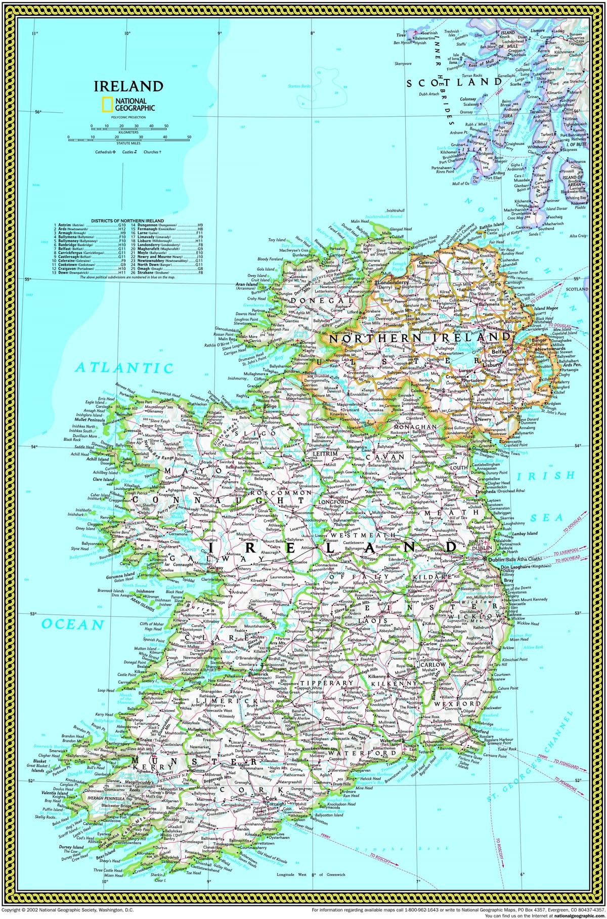 kort af national geographic kort over irland