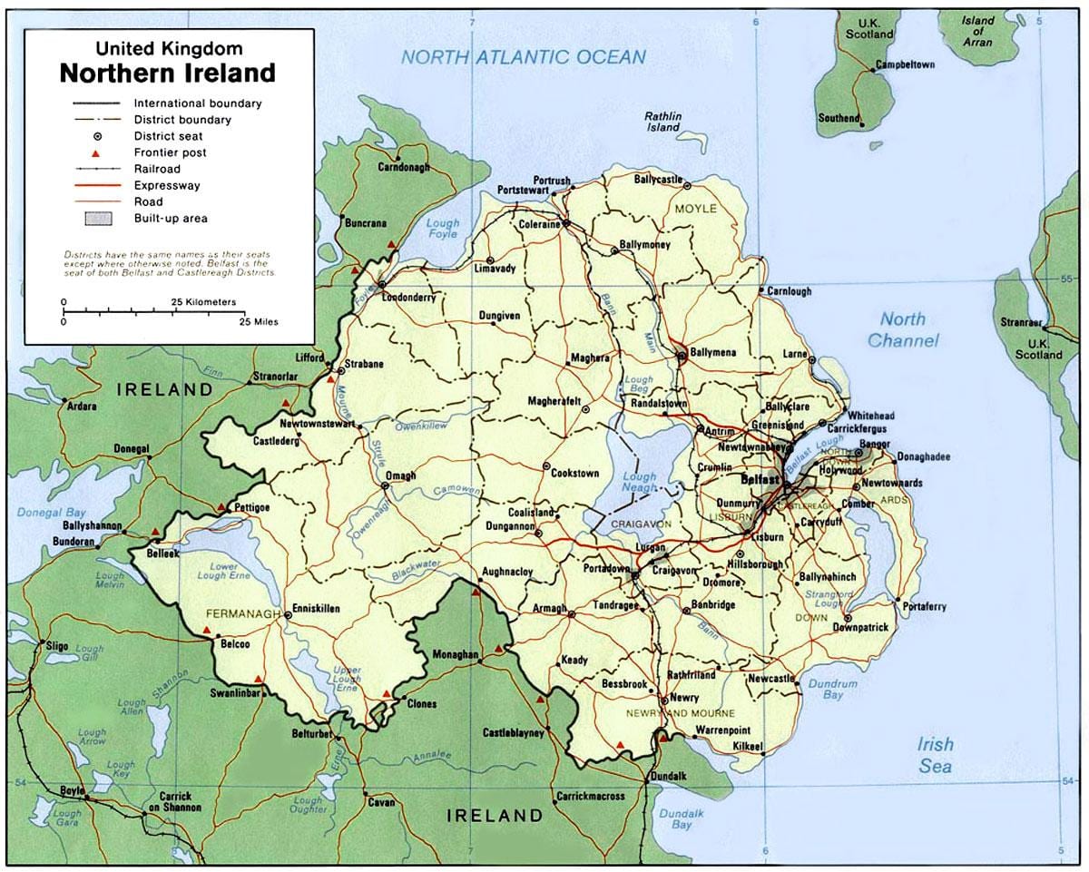 kort over n-irland