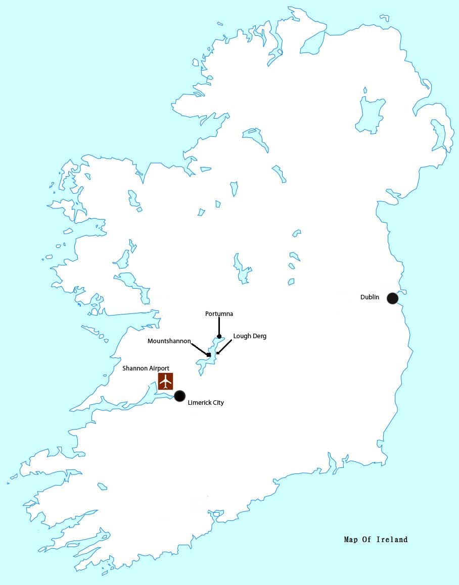 kort over shannon lufthavn, irland