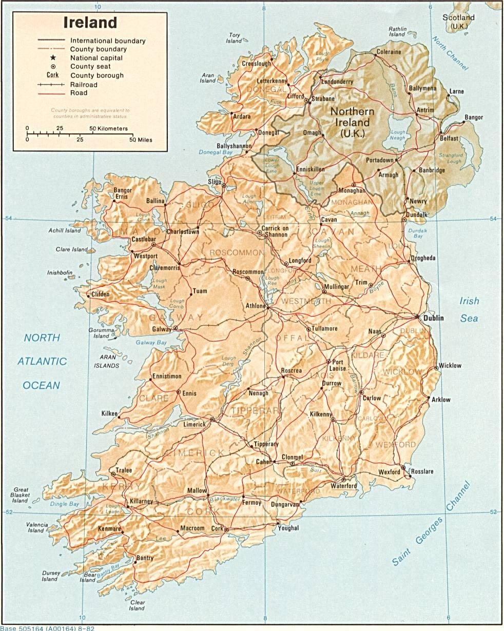 kort over stort kort over irland til salg