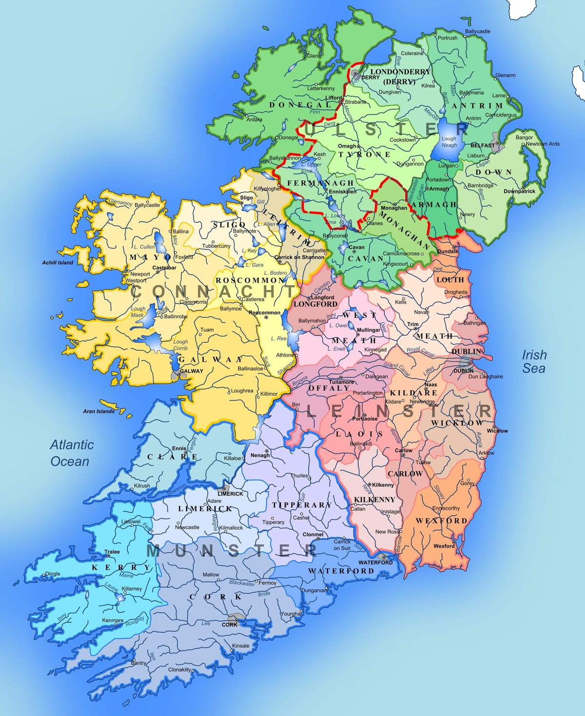 irland kort af turistattraktioner