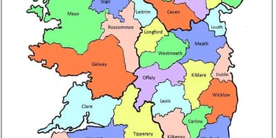 Kort over irland 32 amter