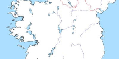 Kort blanke kort over irland med floder