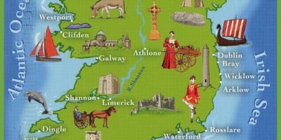 Kort over irland top-attraktioner