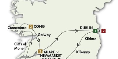 Irland kører tour kort