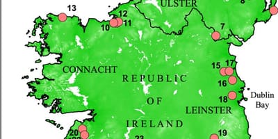 Kort over irland viser floder