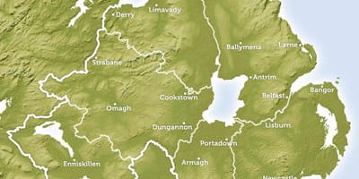 Kort over floder i det nordlige irland