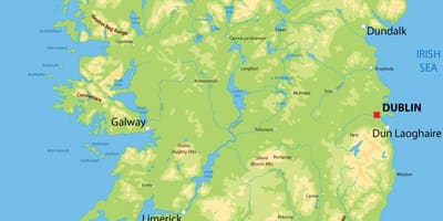 Relief kort over irland