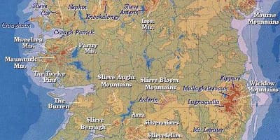 Kort over irland bjerge 