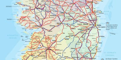 Irland busruter kort