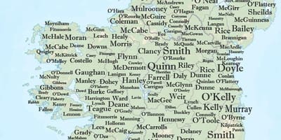 Irland kort navn