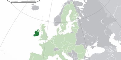 Irland kort i verden kort