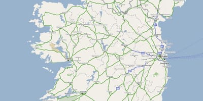 Kort over irland ved motorvej