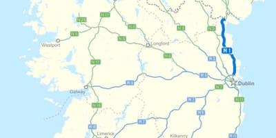 Kort over irland-motorvejen