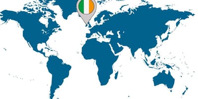 Irland på kort over verden