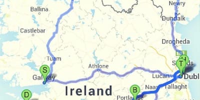 Steder at besøge irland kort
