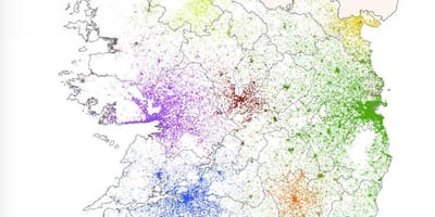 Irland befolkningstæthed kort