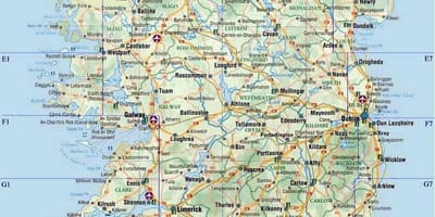 Bedste kørsel kort over irland