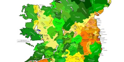 Kort af clan kort over irland