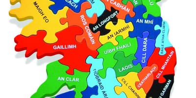 Kort af kort over irland, så gaeilge