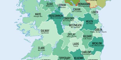 Vis kort over irland med amter på det