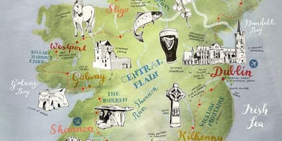 Kort af kort over irland plakat