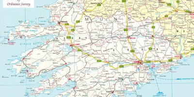 Kort af kort over nord-vest for irland