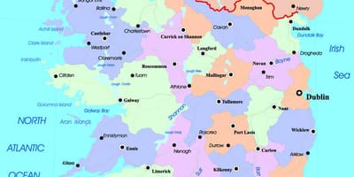 Politisk kort over irland og nordirland