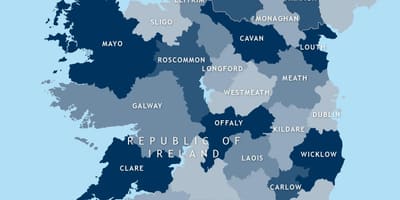 Kort over redigerbare kort over irland
