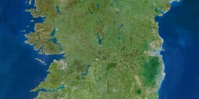 Kort over satellit-kort over irland