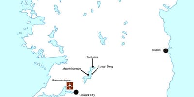 Kort over shannon lufthavn, irland