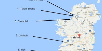 Kort over surfing i irland
