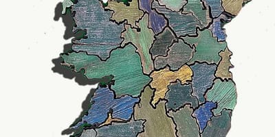 Kort af træ-kort over irland