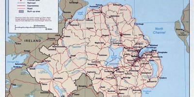 Kort vej kort over irland og nordirland