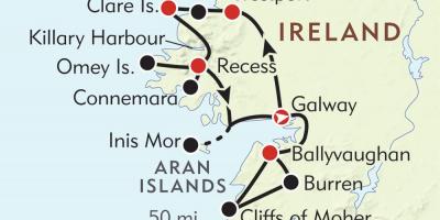 Kort over vestkysten af irland 